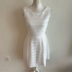 White House Black Market Gorgeous Lace Textured Dress White Size 2 New With Tags